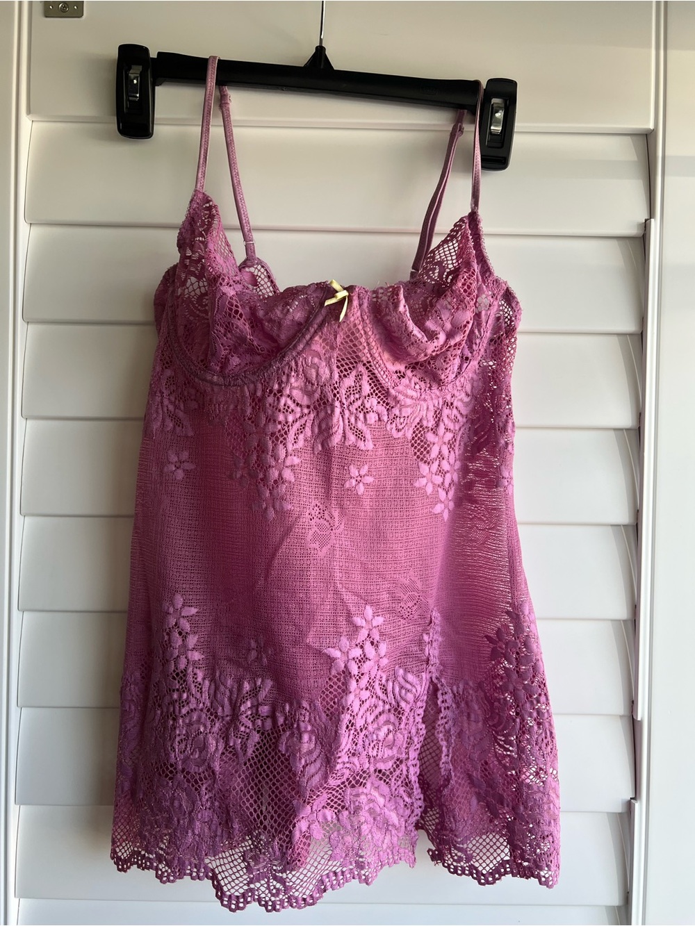 Victoria's Secret Lace Chemise Slip in Mauve Pink